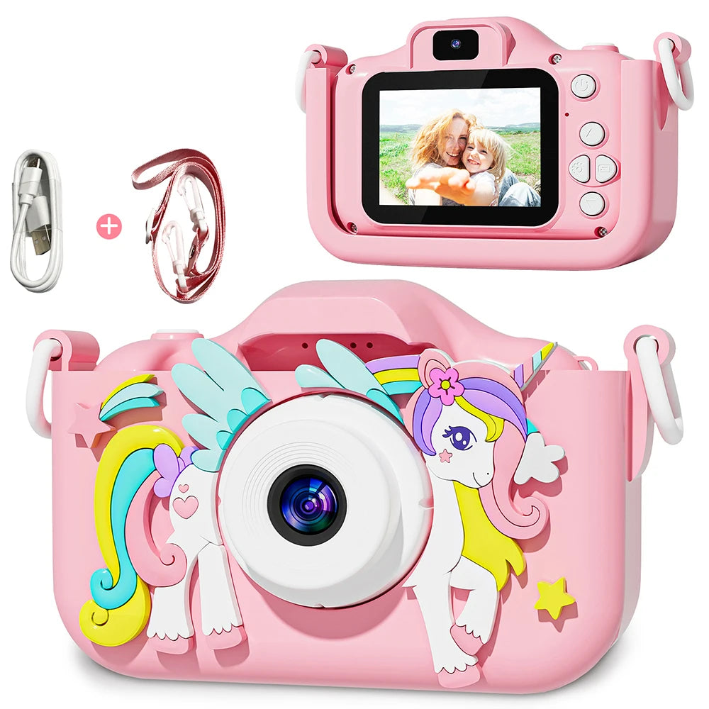 Kdis Camera Toys 1080P HD 2inch Screen Cat Mini Digital Camera for Girls Boys Children Chirtmas Birthday Gift Toys