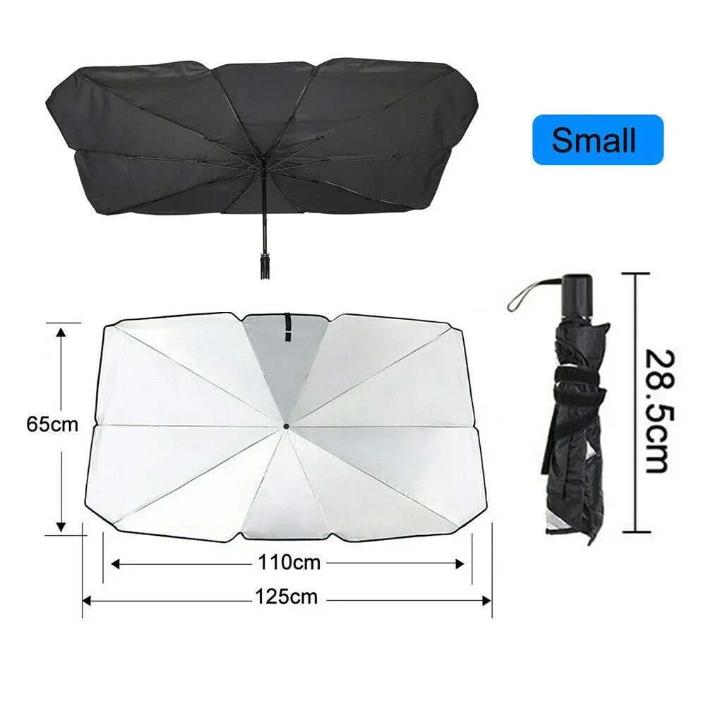 Car Sunshade Umbrella Front Windshield Silver Glue Sunshade Umbrella Uv Resistant Folding Car Umbrella