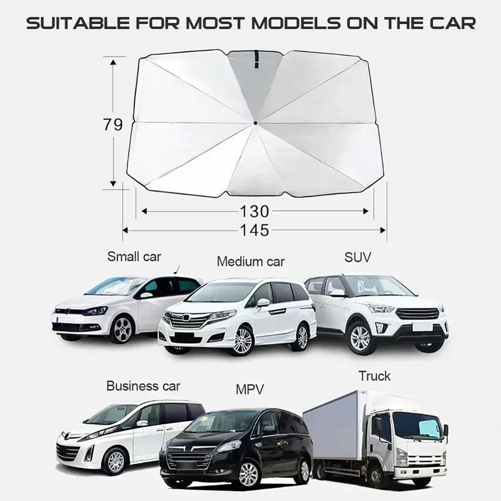 Car Sunshade Umbrella Front Windshield Silver Glue Sunshade Umbrella Uv Resistant Folding Car Umbrella