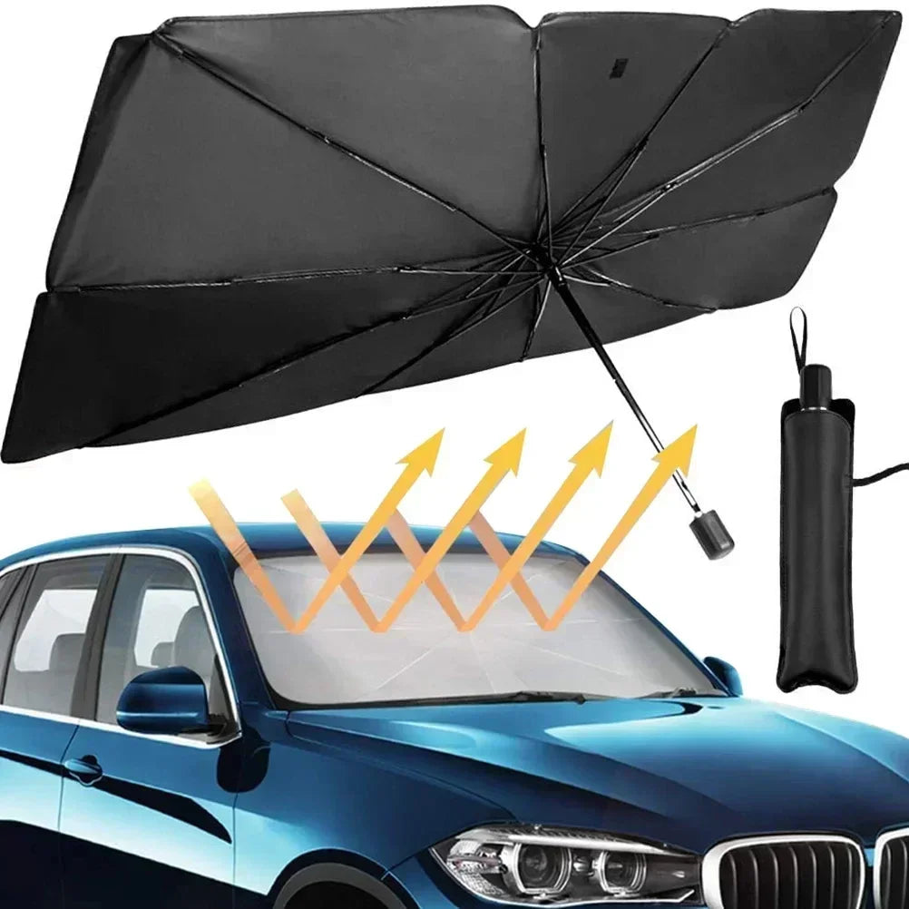 Car Sunshade Umbrella Front Windshield Silver Glue Sunshade Umbrella Uv Resistant Folding Car Umbrella