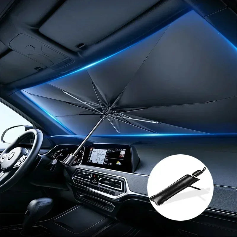 Car Sunshade Umbrella Front Windshield Silver Glue Sunshade Umbrella Uv Resistant Folding Car Umbrella