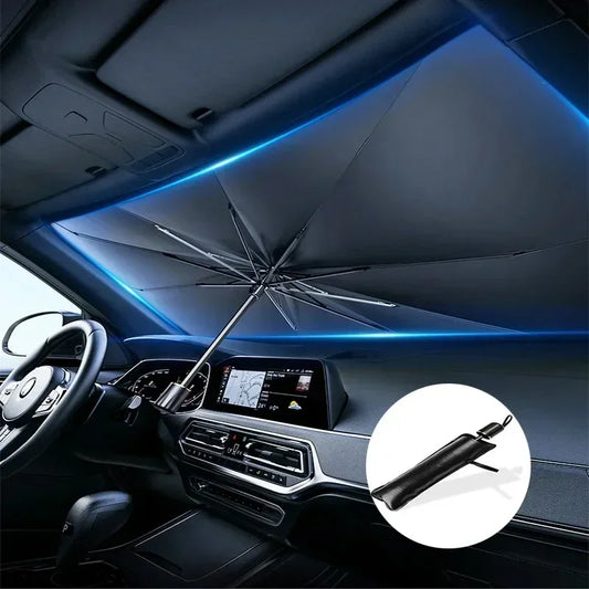 Car Sunshade Umbrella Front Windshield Silver Glue Sunshade Umbrella Uv Resistant Folding Car Umbrella