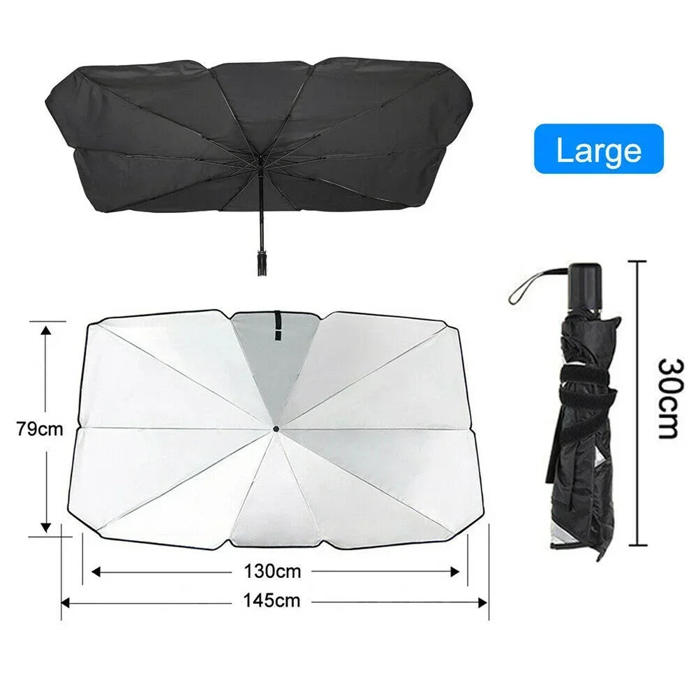 Car Sunshade Umbrella Front Windshield Silver Glue Sunshade Umbrella Uv Resistant Folding Car Umbrella