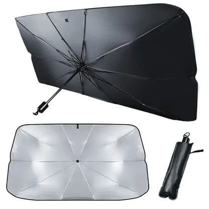 Car Sunshade Umbrella Front Windshield Silver Glue Sunshade Umbrella Uv Resistant Folding Car Umbrella